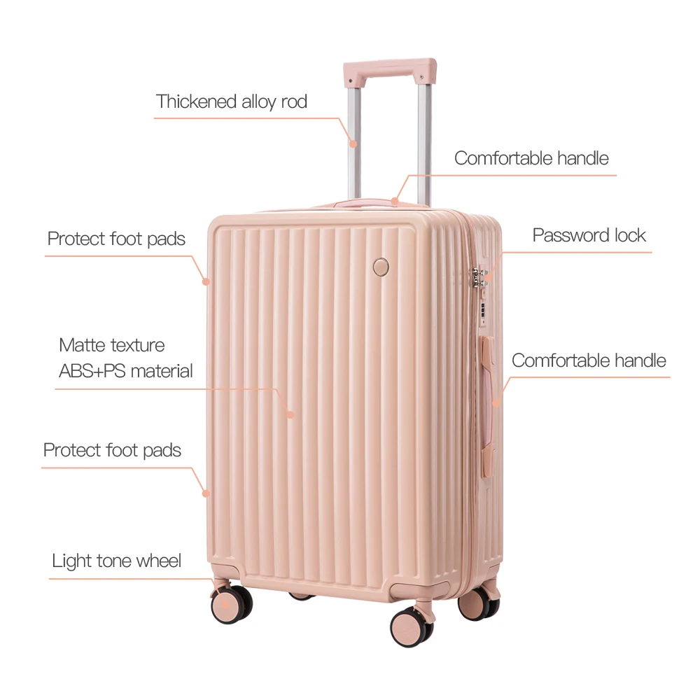 Light Weight Suitcase 20/24 inches Suitcase Large Capacity Travel Case Spinner Wheels Suitcase Small Luggage Compartment