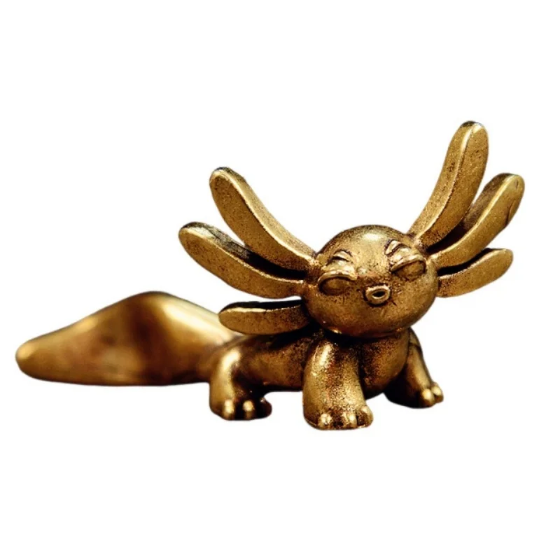 

Solid Brass Whisker Cat Tea Pet Ornament Creative Home Office Desktop Decoration Handmade Brass Craft Ornament