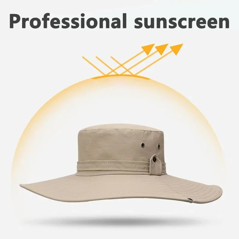 New Waterproof Hat For Men Summer UV Protection Sun Hat Outdoor Hiking Fishing Cap Fashion Panama Unisex Hat