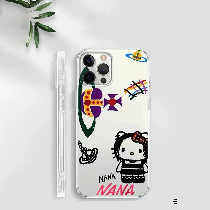 Cartoon Graffiti Hello Kitty Silicone Phone Cases For iPhone 15 14 13 PRO MAX 11 12 13 PRO X XS XR 7 8 Plus Y2k Soft Phone Case