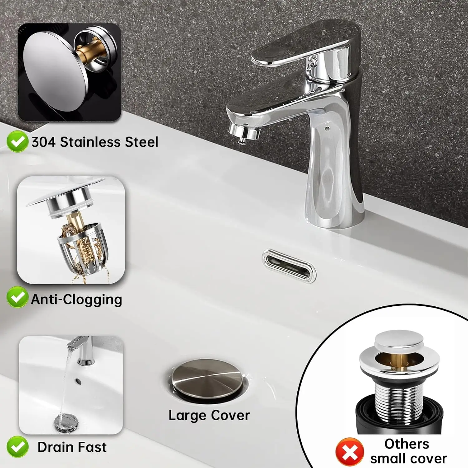Retractable sewer set with chrome-plated surface with overflow port room cabinet face wash basin sink wall row side row view 4