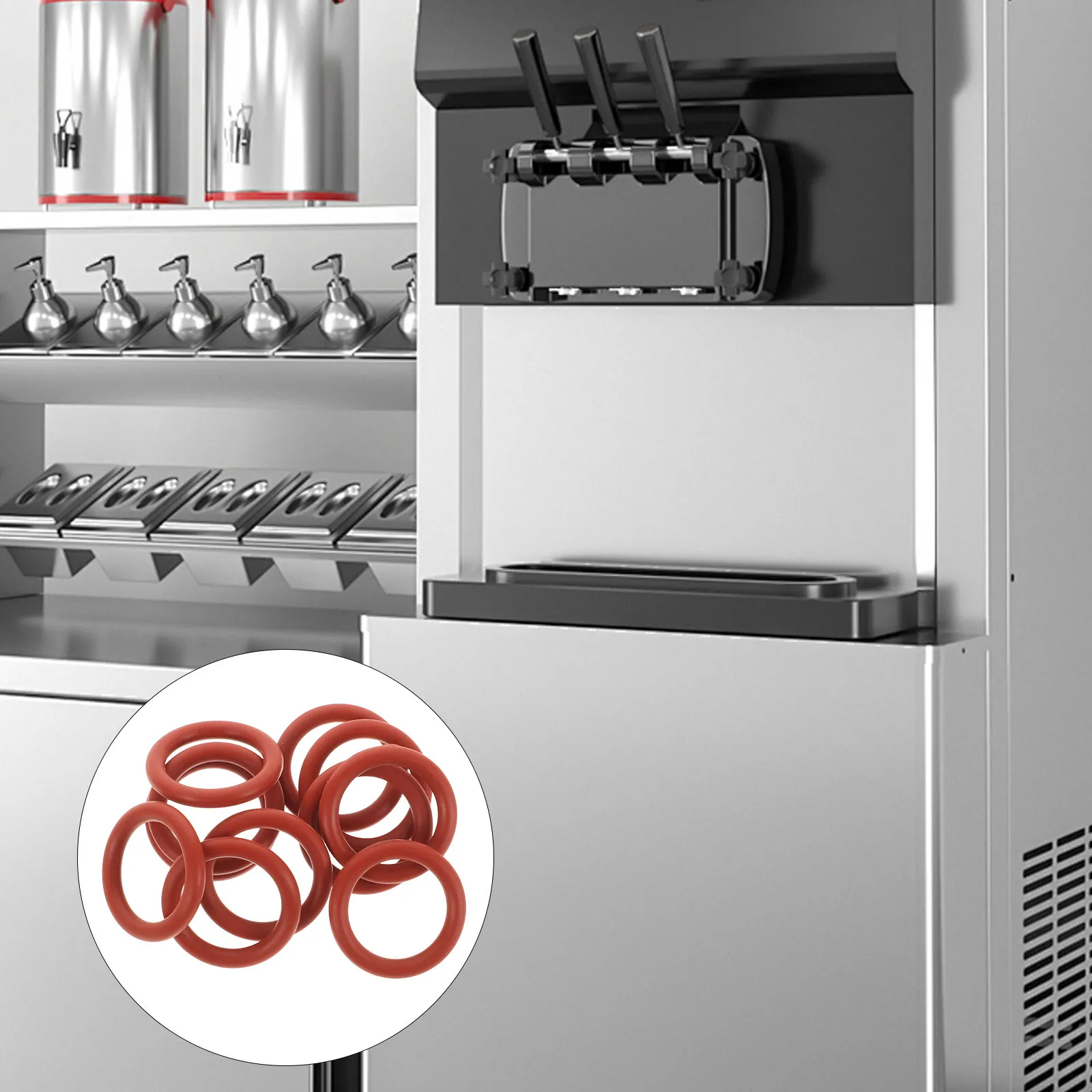 

10Pcs Ice Cream Maker Sealing Ring Silicone Gasket Replacement Parts Universal Silicone Ring for Ice Cream Machine Supplies