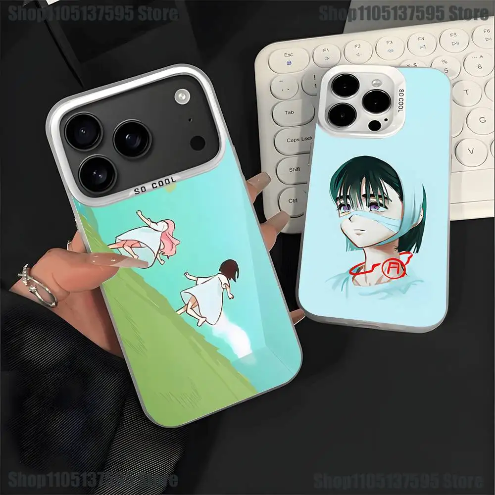 Funda de teléfono A-Aliens Stage Suas y Mizis para iPhone 17,16,15,14,13,12,11,Pro,XS,Max,Plus,Mini,SE4,E, funda blanca mate a prueba de golpes