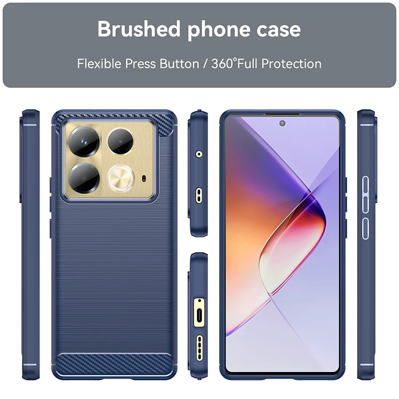 Luxury Carbon Fiber Shockproof Phone Case For Infinix Note 12 Pro Note 12i Note 40 Pro Note 40 TPU Bumper Cases Cover