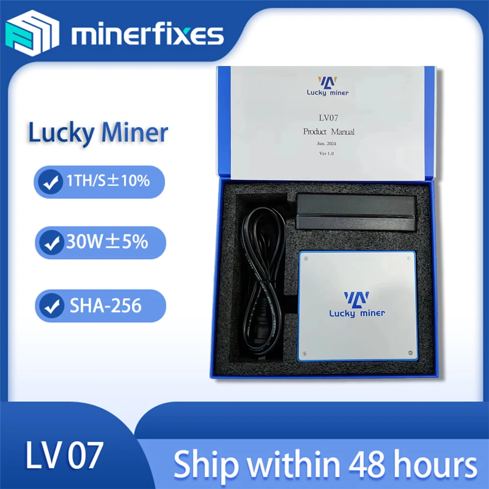 Bitcoin Mining Bitaxe LV07 Lucky Miner SHA-256 Crypto Mining BTC, DGB, BCH1T GH/S, WiFi Bitcoin miner Silent for Home Use