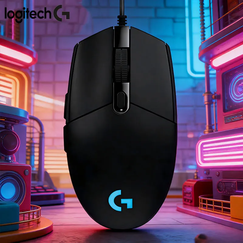

Проводная мышь Logitech G102, матовая, с противоскользящим покрытием, двойного назначения для дома, игр и офиса, совместима с различными системами