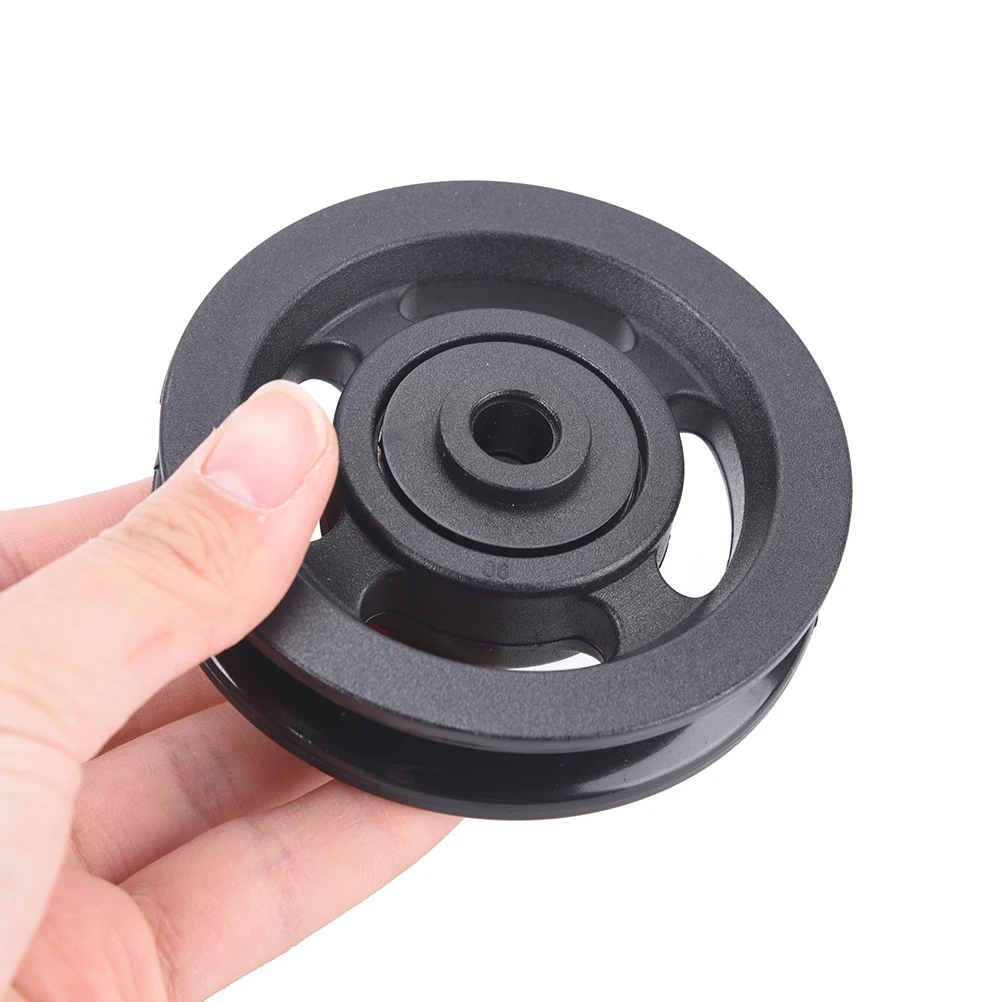 

1pc Universal Bearing Pulley 90mm Diameter Wearproof Pulley Wheel Gym Home Fitness Training Equipment Part Black Color