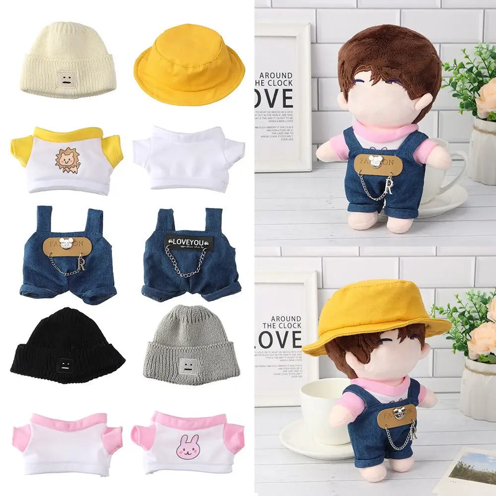 Fashion 20cm Doll Jacket Pants Handmade Outfits T-shirts 1/12 BJD Dolls Overalls Doll Jeans Coats Top Star Idol Doll Clothes