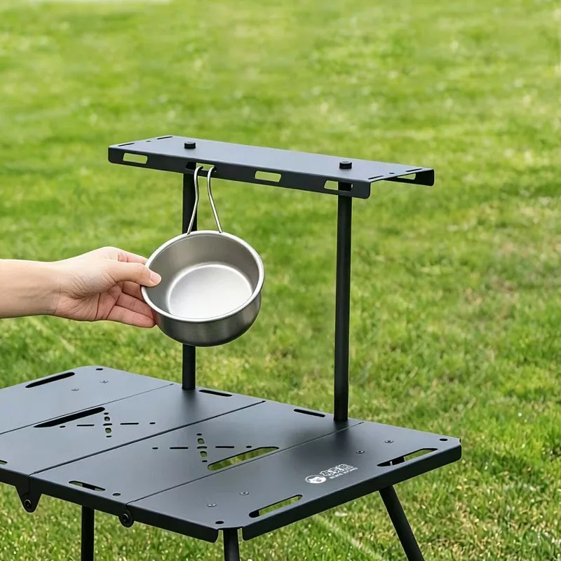 Portable Carbon Steel 4-Fold Tactical Table - Lightweight IGT-Compatible Camping Desk with Carry Bag for BBQ, Picnic & Travel