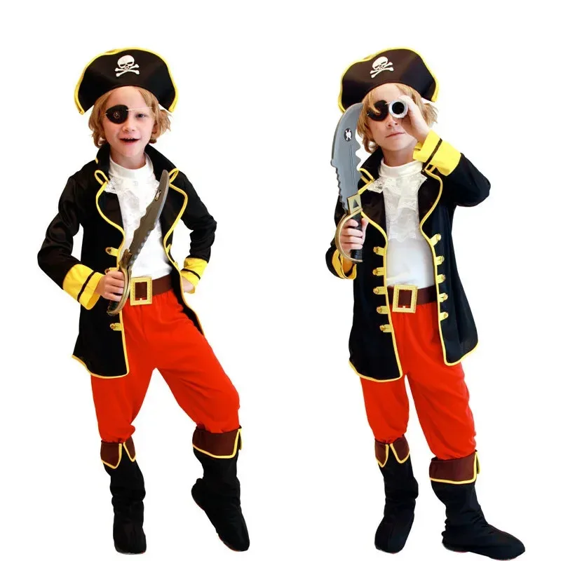 

1set/lot Kids Boys Pirate Costume Cosplay Set For Children Christmas New Year Party For Children Fancy costume (good)