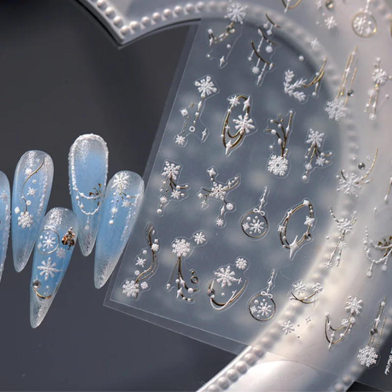 

Наклейки для французского маникюра 5D: золотые, серебряные, белые, с кристаллами и стразами, высококачественные, накладные, с эффектом драгоценных камней