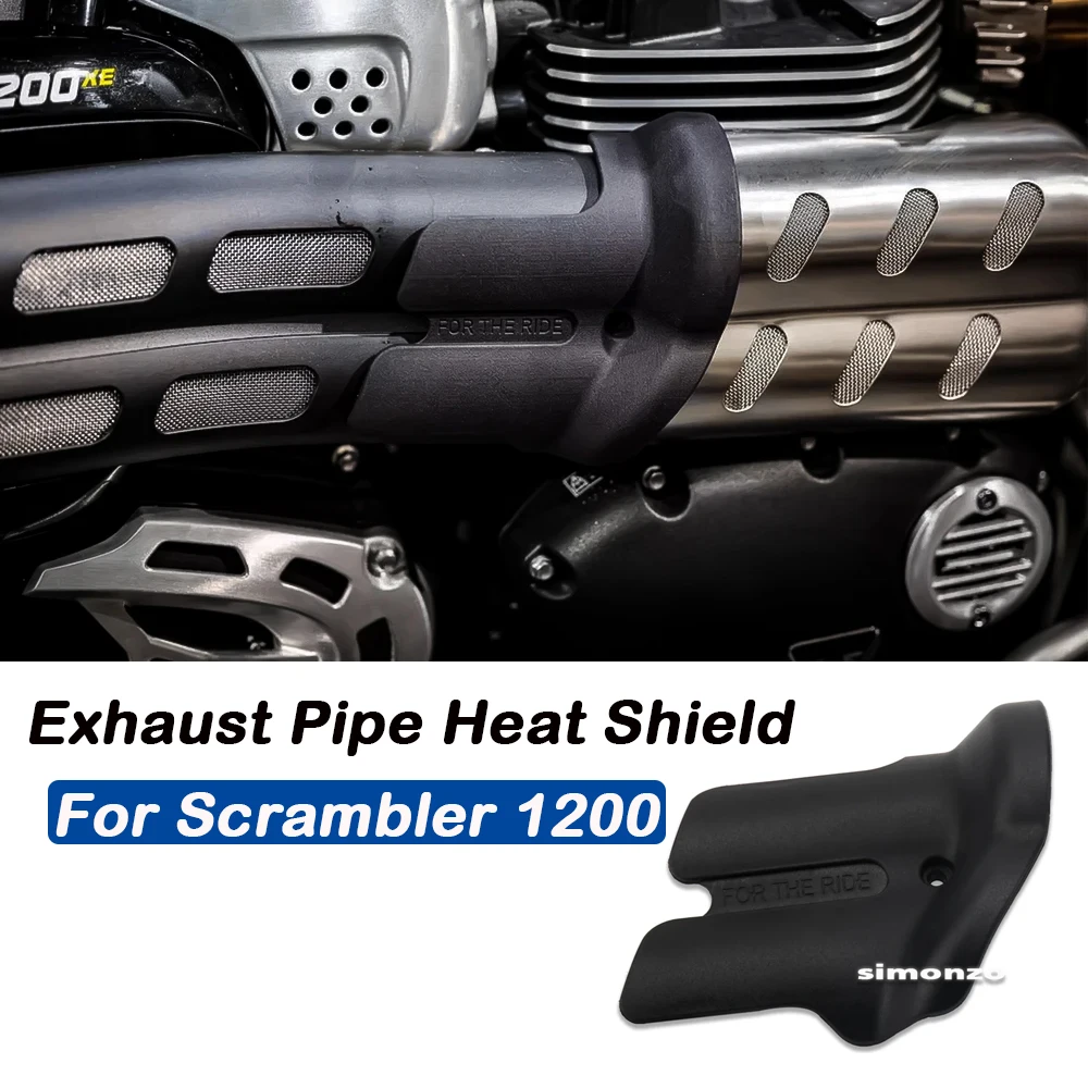 

For Scrambler 1200 Accessories Motorcycle Exhaust Pipe Heat Shield Cover For Scrambler 1200 Fiber Exhaust Protective Cover