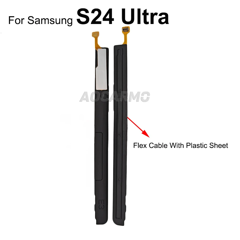 Aocarmo Stylus Touch S Pen الكابلات المرنة اللاسلكية التعريفي لفائف مع لوحة بلاستيكية لسامسونج غالاكسي S23 S24 S22 Ultra S23U S24u