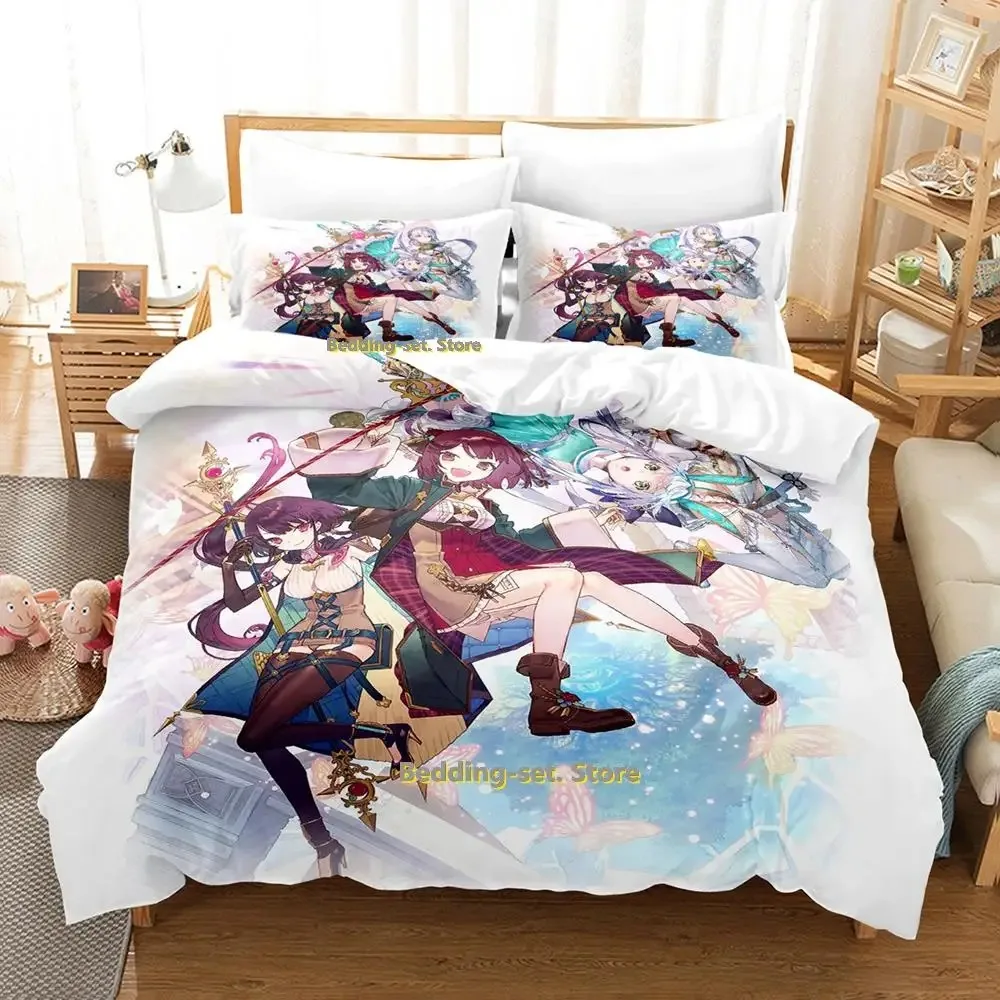 New Atelier Sophie Bedding Set Cartoon Anime three-piece set Adult Kid Bedroom Duvetcover Sets queen bedding set