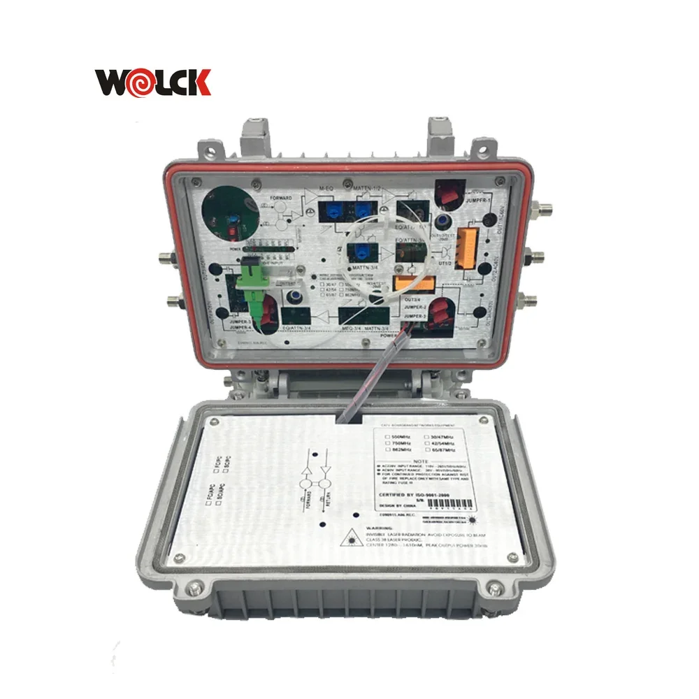 

CATV Optical Receiver Bidirectional Weatherproof HFC Network 4 RF Output Optical Node