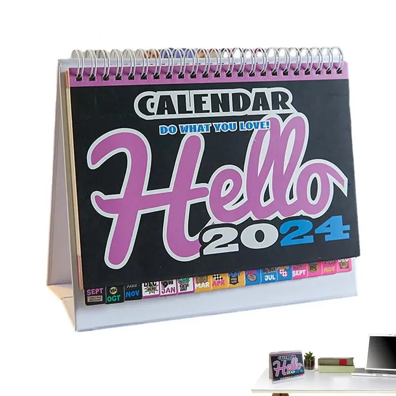

2024 Calendar 2024 Desktop Calendar Monthly Stylish And Beautiful Desktop Calendar With Flip-up Design And Small Label For Car