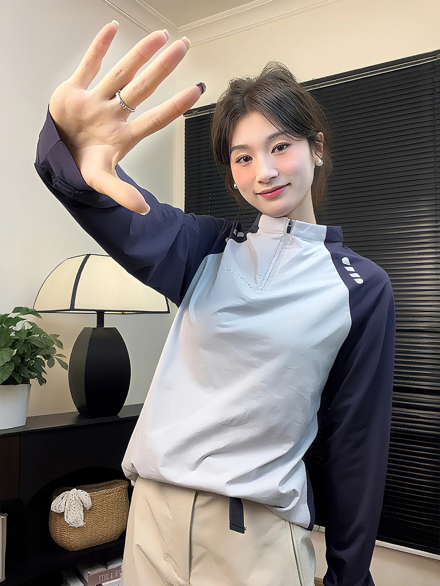 

American Sle Thin Long Sve Qui Dry Sports Top for Women Summer Outdoor Cycling Badminton Training Wear Casual Loose Fit