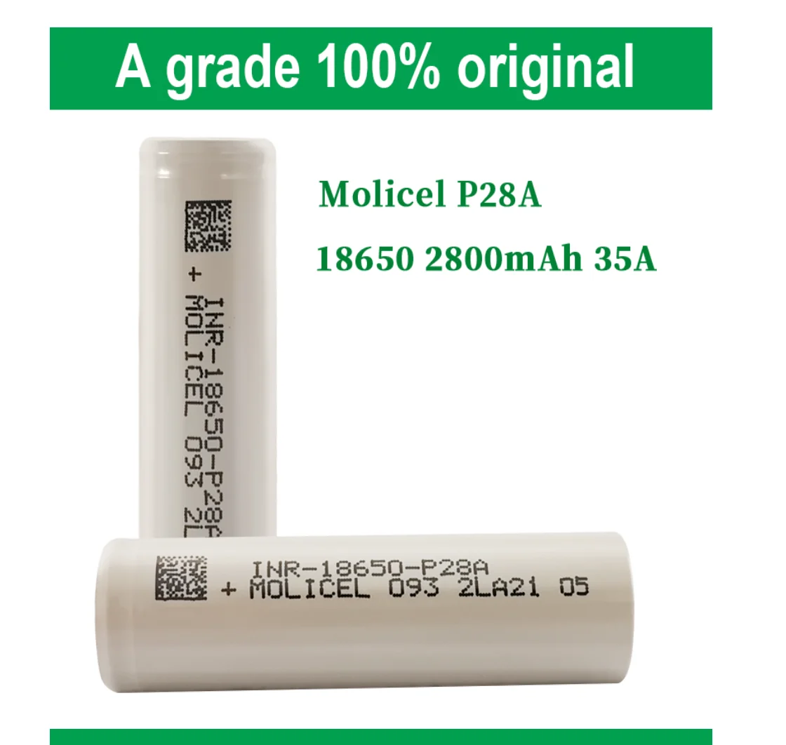 Original High Power Cell MOLICEL P28A 18650 LI ION Battery INR18650 2800mAh 35A Rechargeable Batteries For Power Tools Or Toys