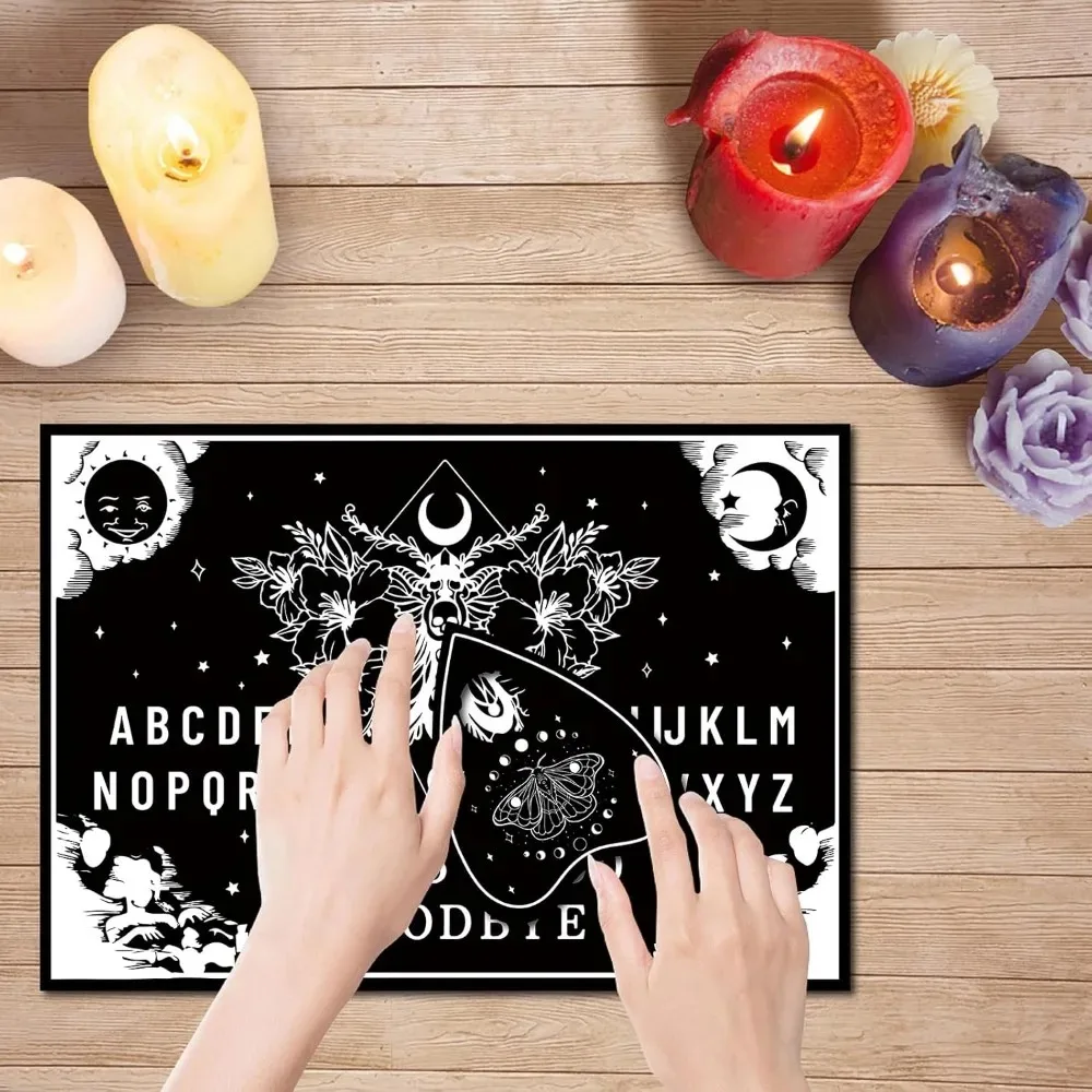 木製振り子ボード、木製トーキングボード（プランシェット付き）、黒のダウジング占いキット、ハンティング製作キット