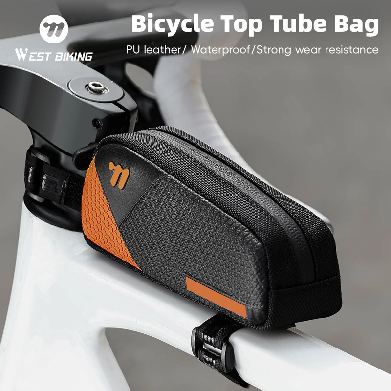 

WEST BIKING Mini Bike Bag 0.6L Portable Bicycle Top Tube Bag PU Waterproof Lightweight Triangle Bag MTB Road Bike Accessories