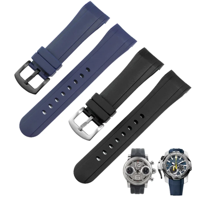 pulseiras-de-silicone-para-relogio-graham-reeftiger-racing-timing-series-interface-curvada-a-prova-d'agua-respiravel-24mm