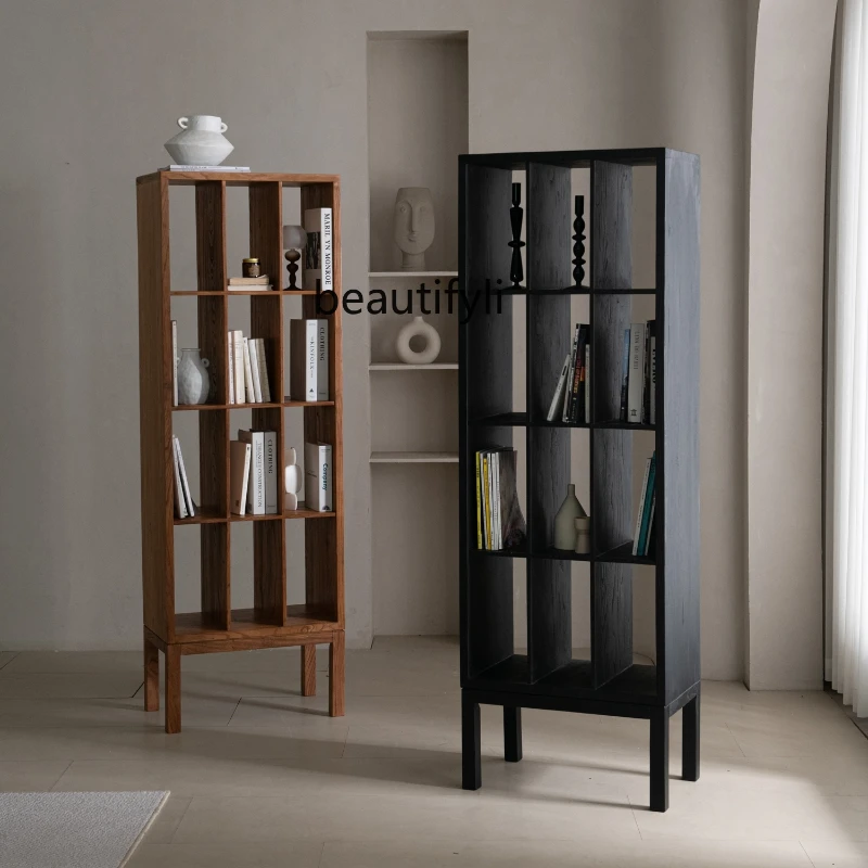 

Solid Wood Storage Rack Japanese-Style Home Storage Combo Modern Bookshelf B & B Living Room Wine Cabinet