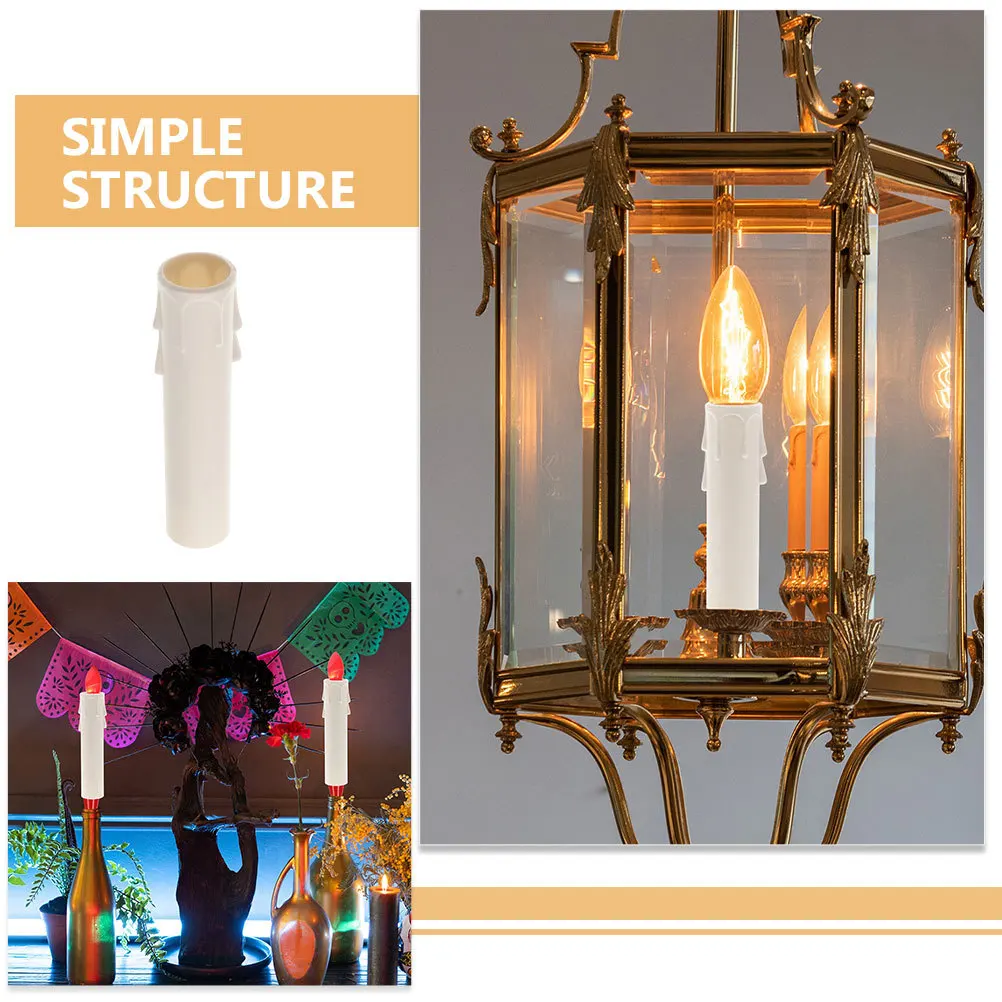 15 قطعة أنبوب البلاستيك الثريا يغطي طويل القامة غطاء المقبس ل بالتنقيط الشموع استبدال الشمعدانات لمبة قاعدة الزخرفية