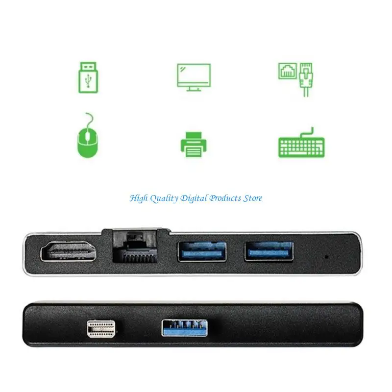 U2JE USB Dock for Laptop 6 in 1 USB Docking Station Accessories Monitors Display