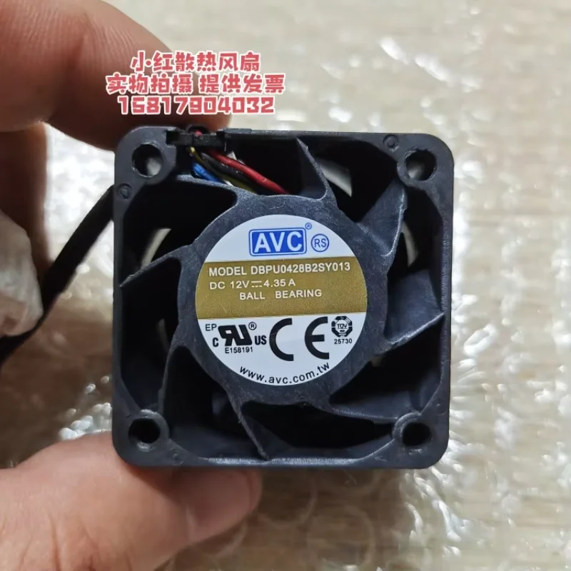 

AVC DBPU0428B2SY013 DC 12V 4.35A 40x40x28mm 4-Wire Server Cooling Fan