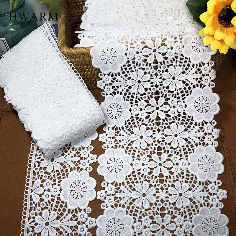 African Lace Fabric Dress Sewing Trim New Milk Silk Water-soluble Embroidery Diy High-Grade Curtain Non-Elastic Skirt Clothing