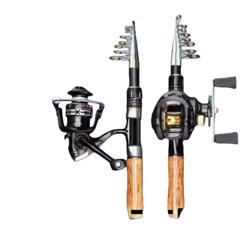 

Portable Spinning fishing rod 1.6M/1.8M/2.1M/2.4M Rod Tough Carbon Fiber Power Telescopic Travel Sea Boat Fishing Rod