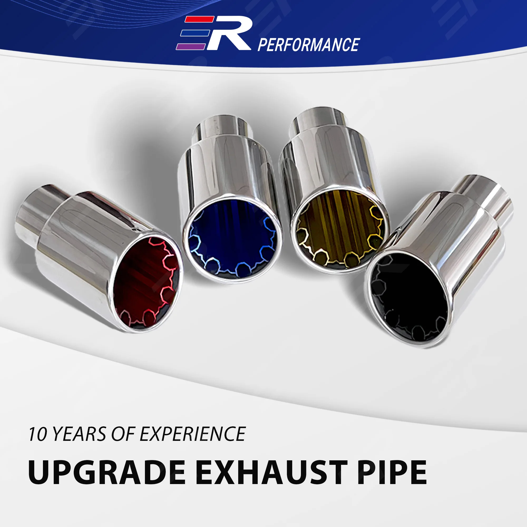 1PCS Universal Stainless Exhaust Tip Upgrade Muffler Car accessories Exhaust System red /Black/gold/blue Tail Tips Modify