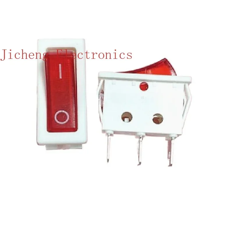 

10PCS Ship type switch R-1-110-C5L-WR 3 feet 2 gears red light on white background