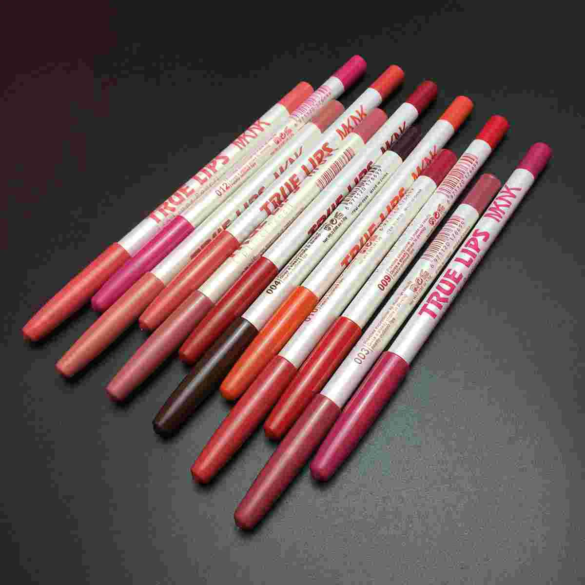 12 Stück zarter Lip Liner Matt Effekt Bleistift wasserdichter Bambus Eyeliner