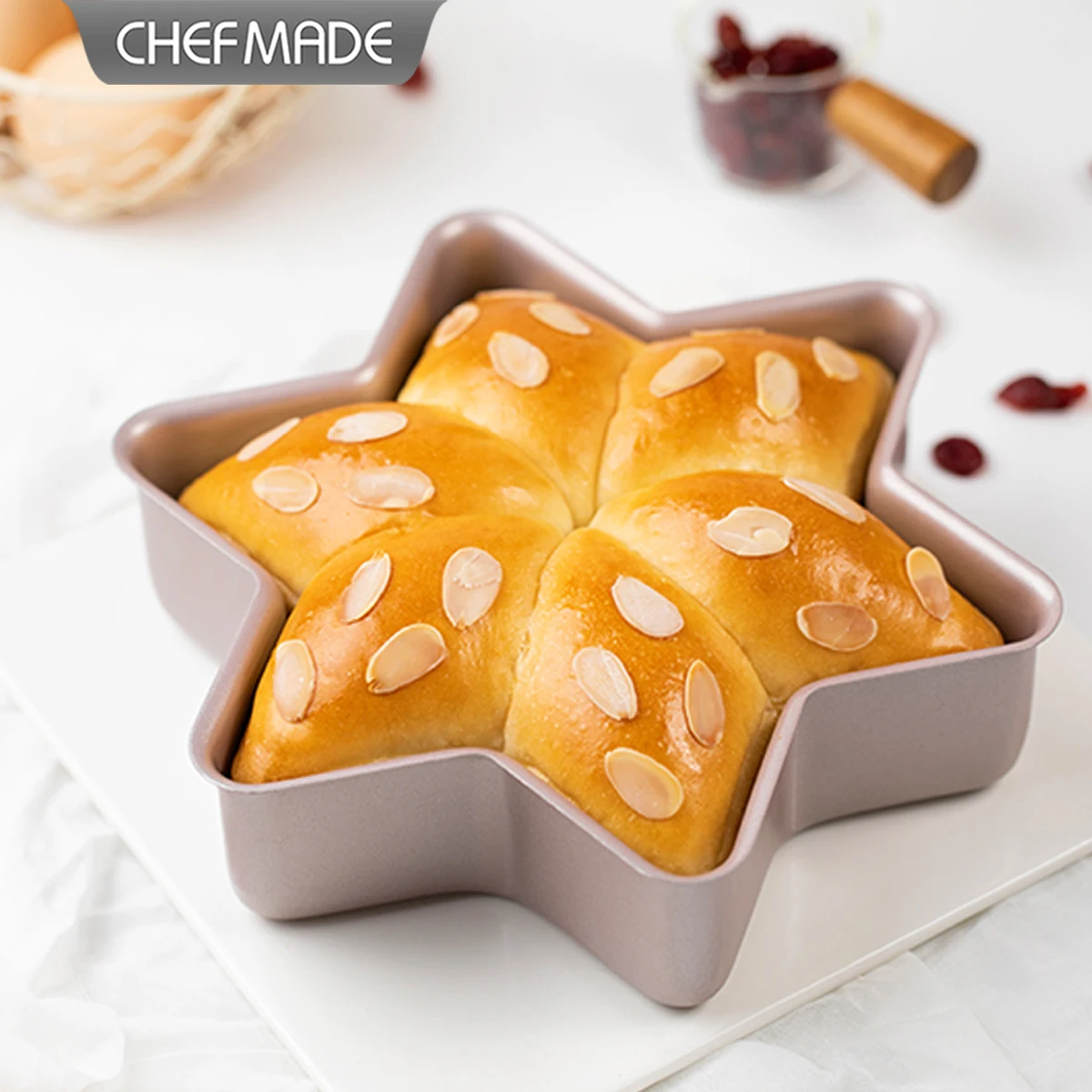 CHEFMADE Non-stick Bread & Cake Mold, Snowflake Hexagram Shape Cheese Mousse Mould, Home Baking Tool