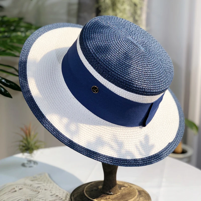 2022 Women\'s Summer Bucket Folding fashion fedora Straw Hat Panamas UV Protection Sun Visor Seaside Beach Hat Tide Summer Hats