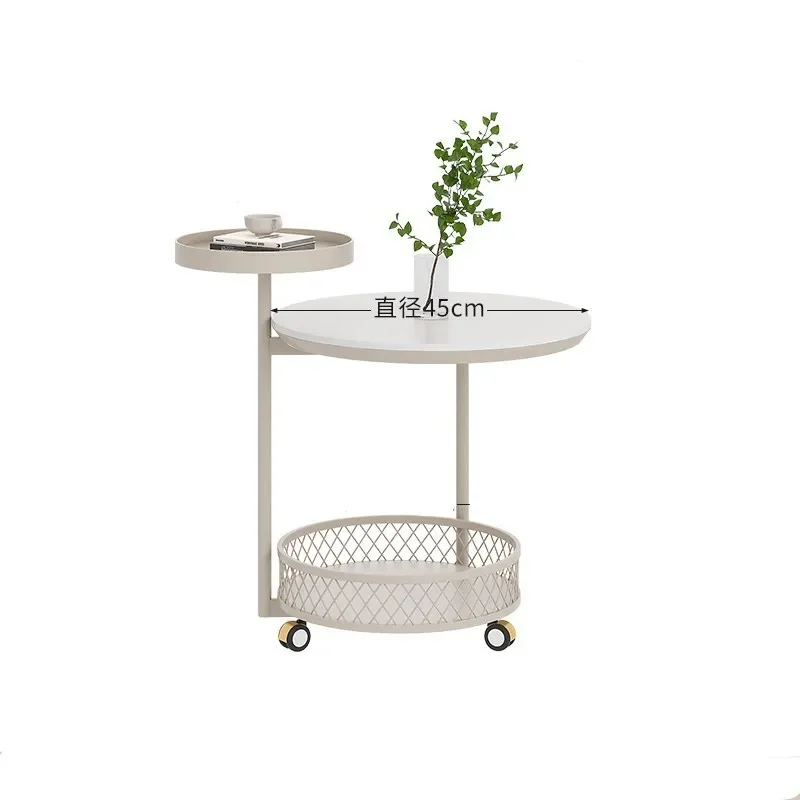 Modern White Sintered Stone Edge Table Double Layer Removable Coffee Side Table for Living Room Bedroom Corner