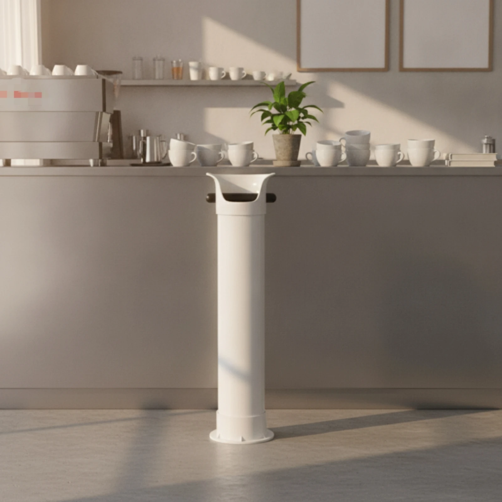 Large Capacity Coffee Grounds Disposal Tube Detachable Design Tall Espresso Puck Bin Tall Espresso Knock Tube Rubber Shock Bar