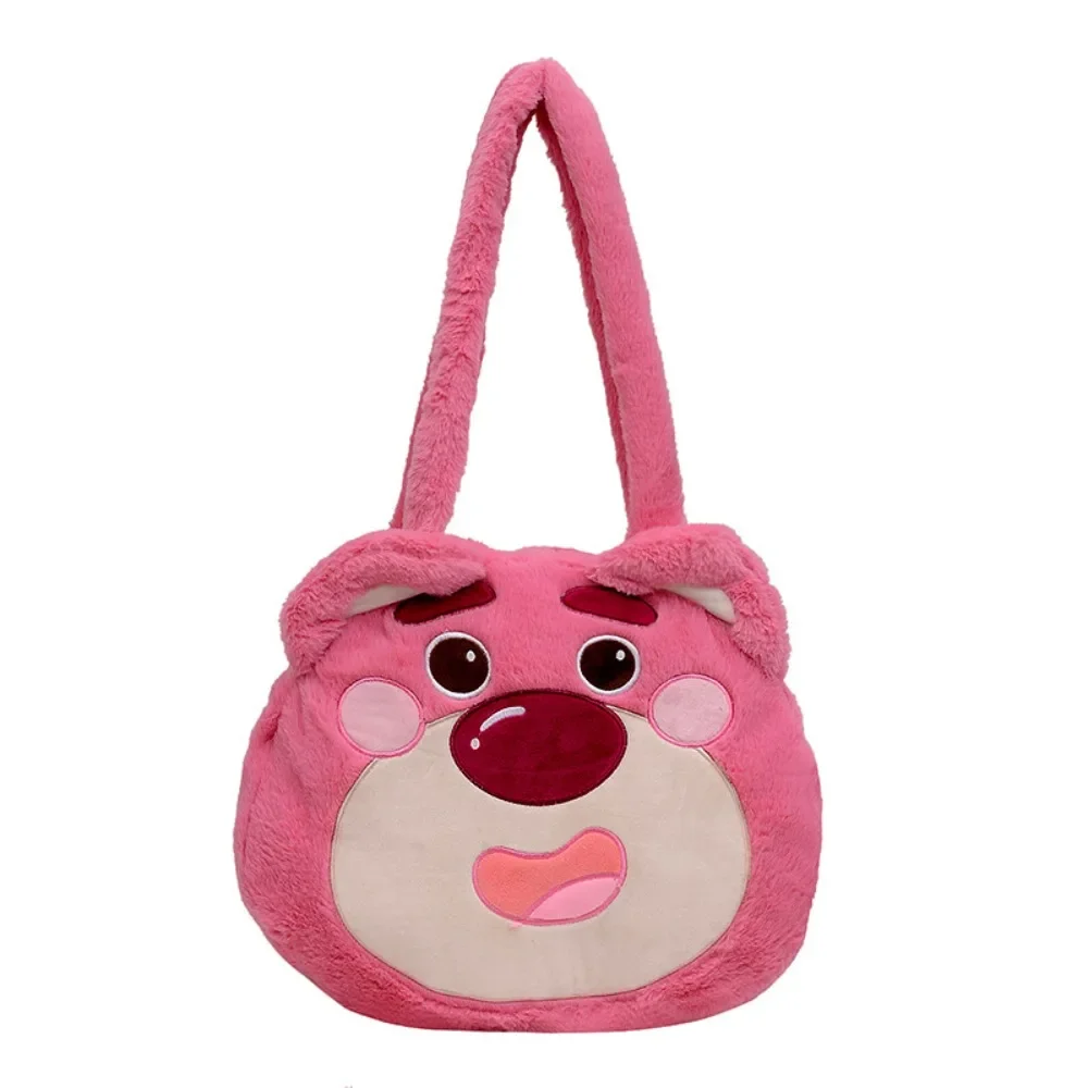 

Cute Lotso Cartoon Plush Shopping Shoulder Bag Fashion Personality Comfortable Feel Durable Quality High-capacity Bags for Girls