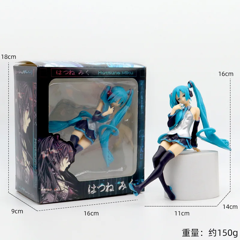 Hatsune Miku figura Anime Hatsune Miku modello carino due dimensioni ornamenti Desktop Cartoon Girl Doll giocattolo per bambini regalo in scatola