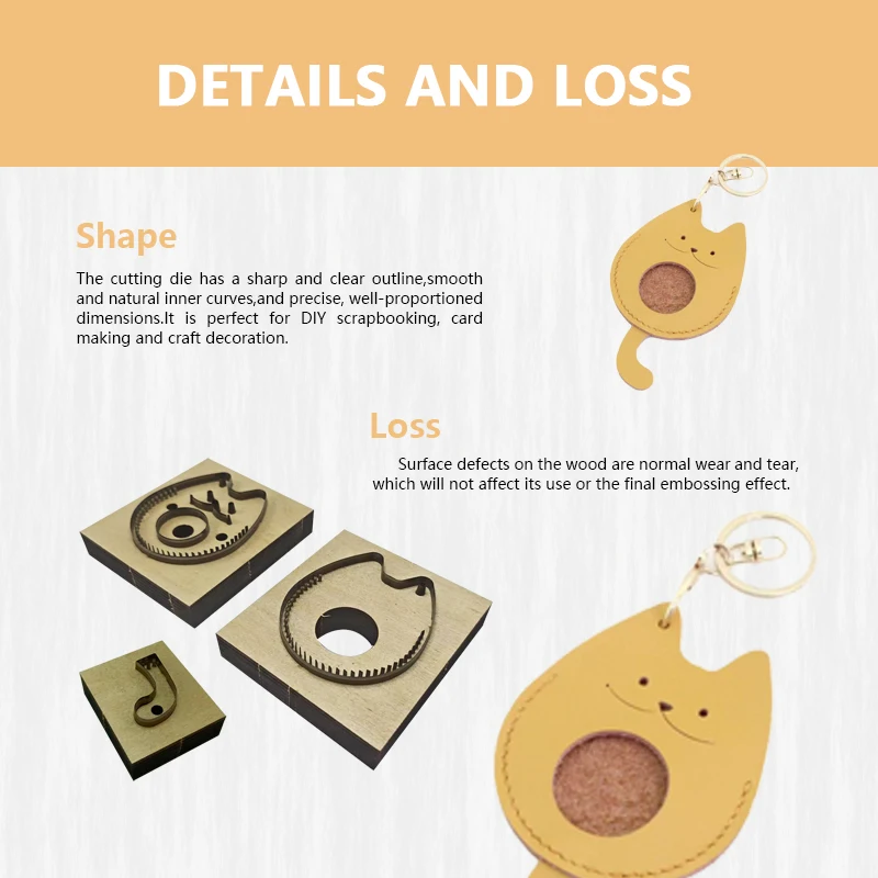 Durable Cat-themed Access Control Card Mold for DIY Leathercraft High Precision Cutting Hand-stamping Die-casting Tool Kit