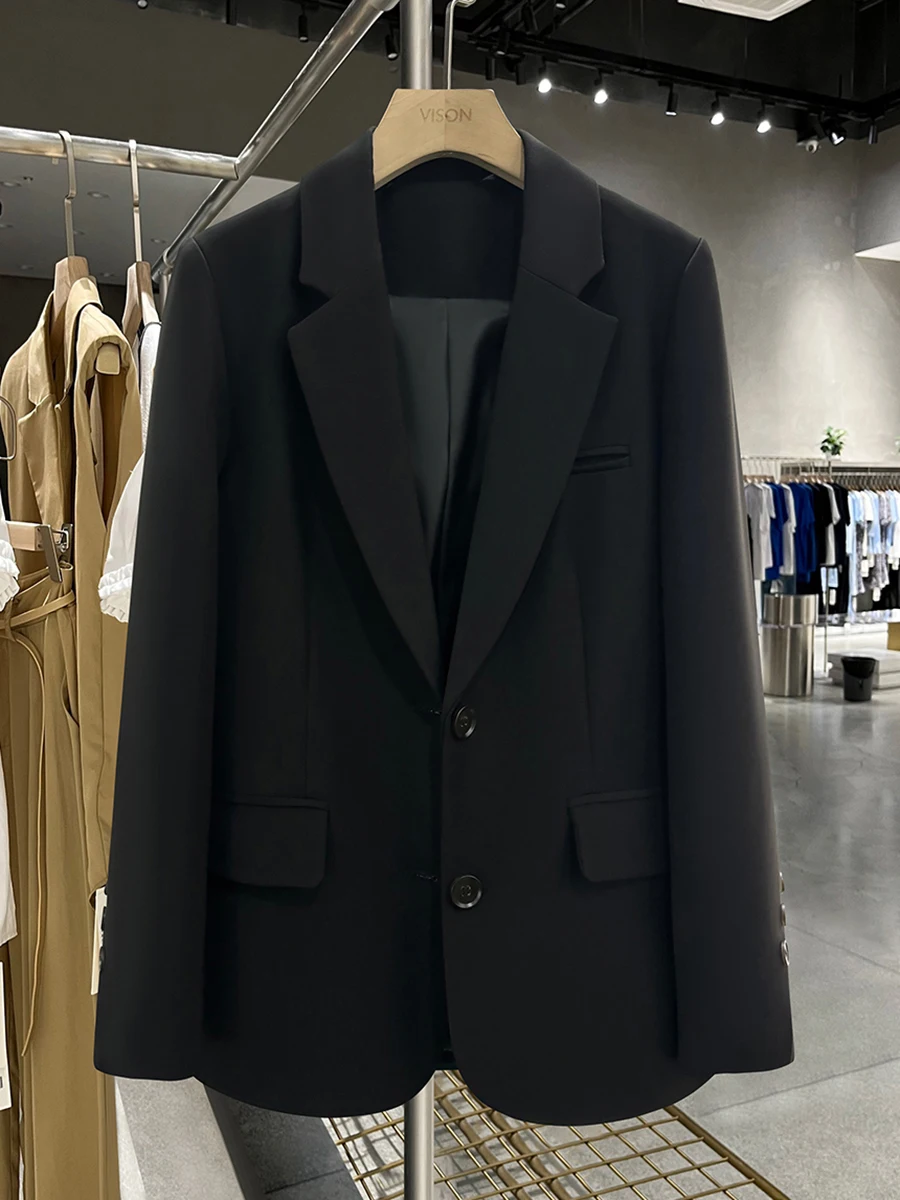 

Элегантный корейский женский костюм-пиджак Slimming Bla, новинка 2026 года, весна-осень, универсальный, с длинным рукавом, для официальных мероприятий