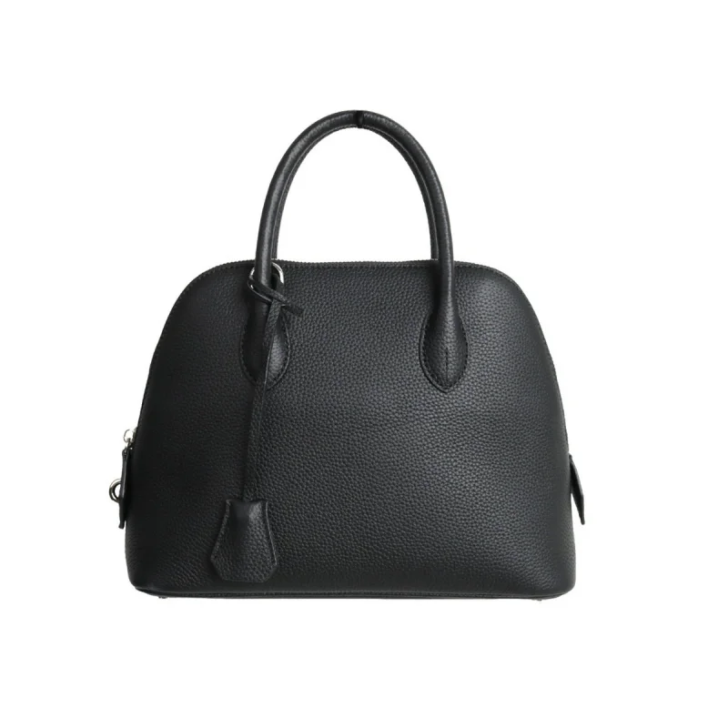 High Quality Top Layer Cowhide Design Shell Bag with Lock Cowhide Handbag Fashion Mini Crossbody Bowling Women\'s elegant bags