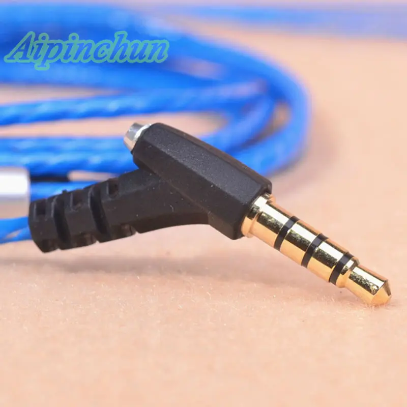 Aipinchun 3.5mm CTIA 4-Pole Jack DIY Earphone Audio Cable With Mic Repair Replacement Headphone OFC Wire Cord AA0238