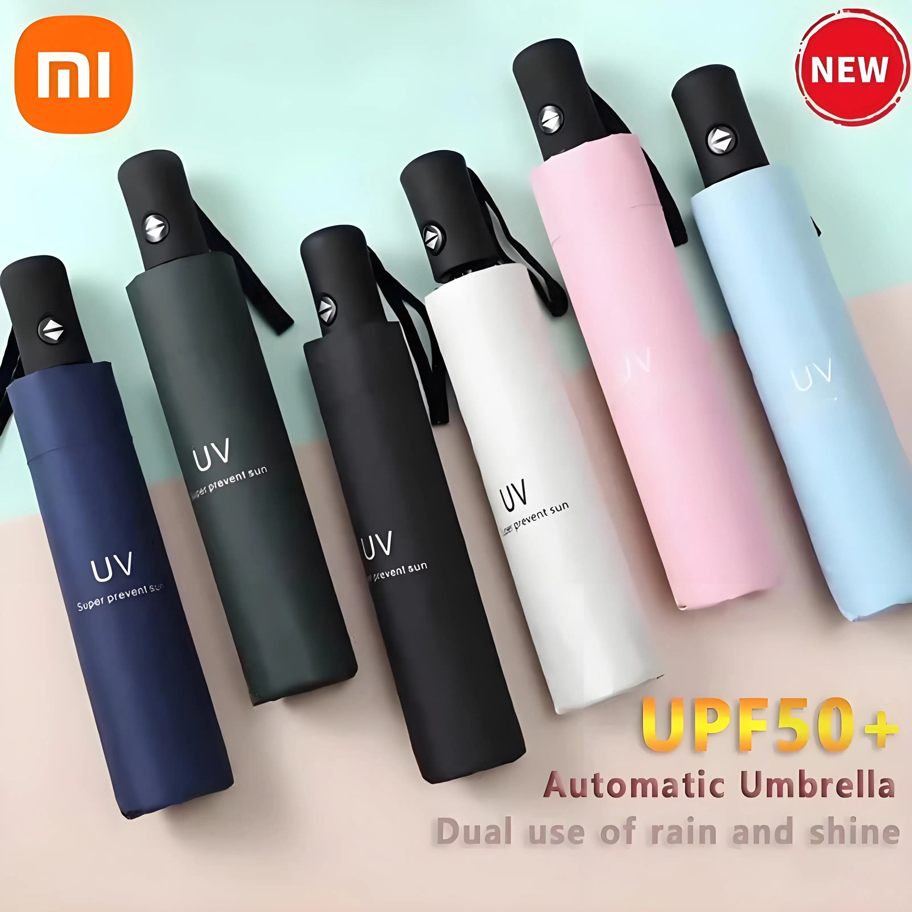 Xiaomi Mini Automatic Folding Umbrella Anti UV Rain Sun Umbrella Fashion Portable Windproof Light Women Men Parasol Umbrella New