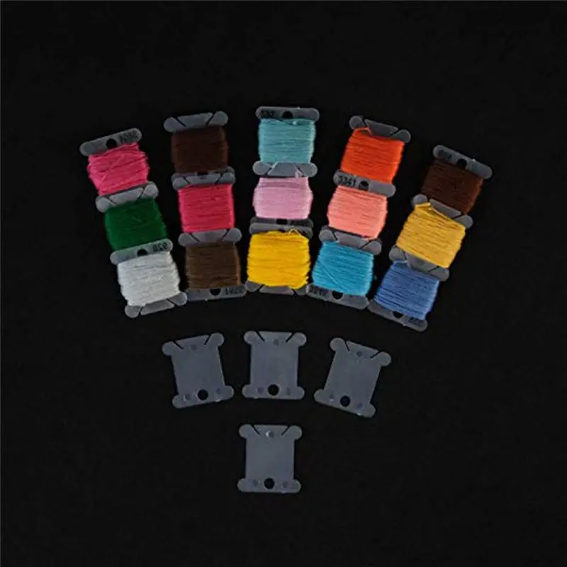 B84B 500 Pieces Plastic Embroidery Floss Bobbins with Floss Winder, Sewing Storage Organizer for Craft DIY