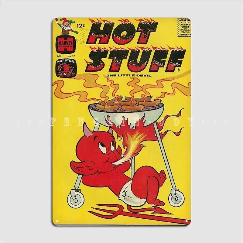 Hot Stuff: The Little Devil Metal Sign Club Cave Pub Decoration Wall Decor Tin Sign Poster