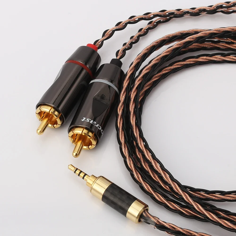 Audiocrast Hifi 2,5 mm TRRS balanceado para 2 cabos RCA macho para Astell & Kern AK100II, AK120II, AK240, AK380, AK320, DP-X1