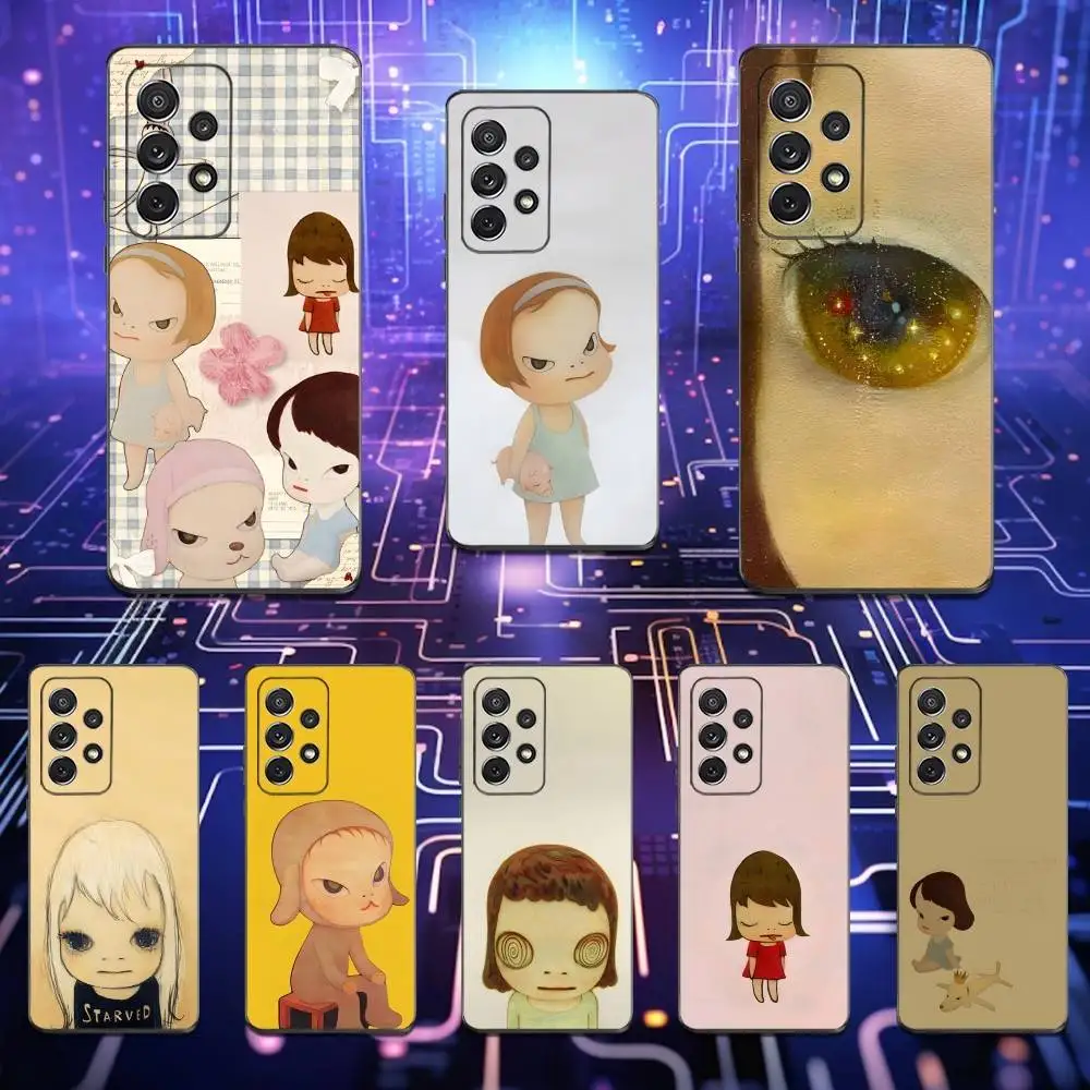 

Art Y-Yoshitomo N-Nara Phone Case For Samsung S25,S24,S23,S22,S21,S20,S10,Ultra,Plus,Lite,FE,Soft Silicone Black Cover
