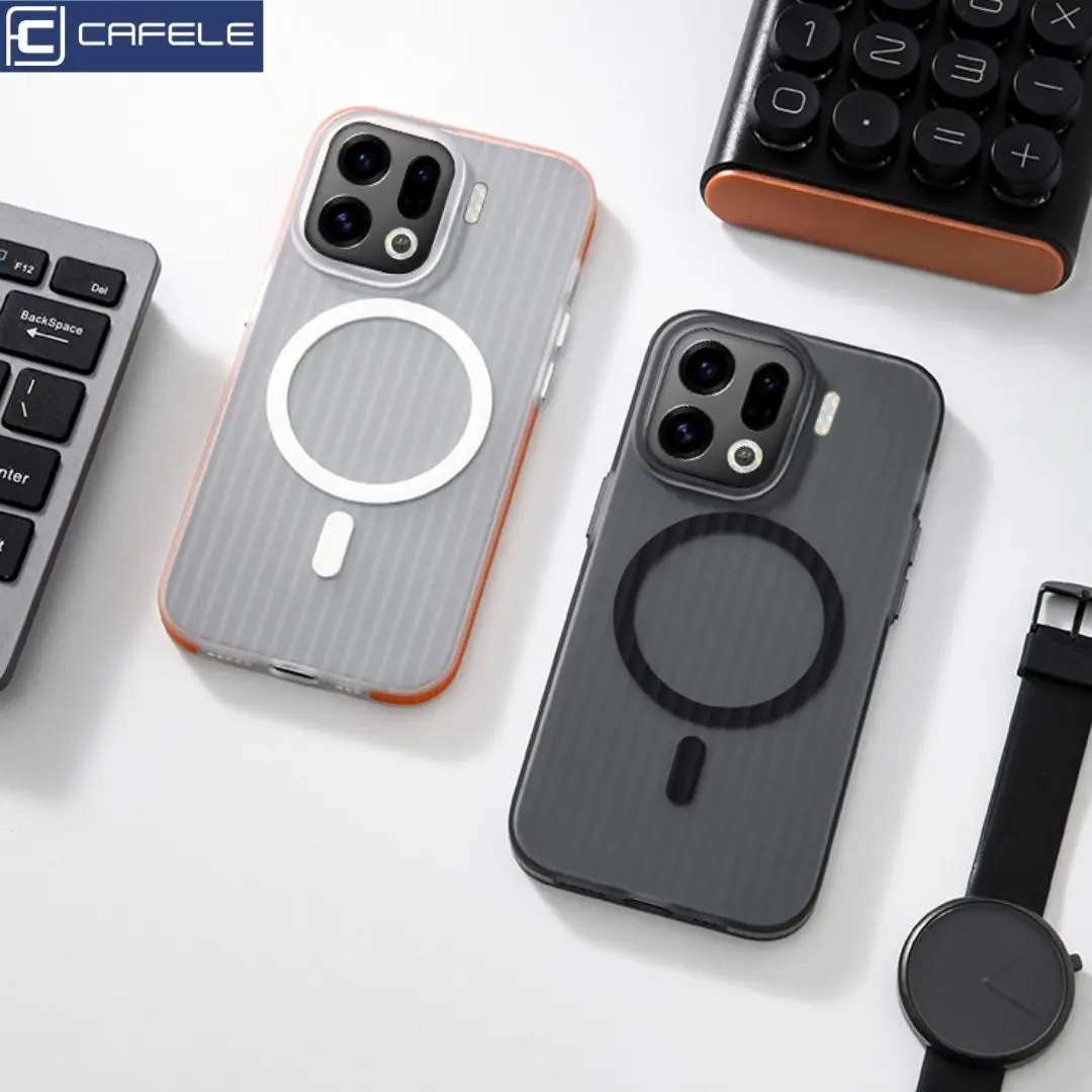 Magnetische Hülle für Oppo Find X9 Pro, matte transparente Hülle mit Gepäckstreifen-Design, Handyhülle für Oppo Find X9 Pro, Hartschalenhülle – Detail 6